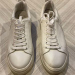 ZARA White Athletic Leather Sneakers - Size 39 Photo 0