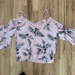 Aeropostale Women’s Pink Floral Laced Sleeveless Top Sz Large Photo 4