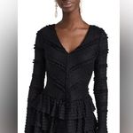 Love Shack Fancy  Black Textured Boreno Mini Dress New Size Small Photo 2