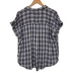 Lucky Brand  Blue Plaid Short Sleeve Button Down Shirt Size L Photo 1