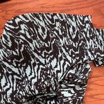 Solace London Blue Latia Animal Print High Neck Plisse Top US 4 Photo 8