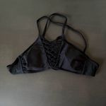 Xhilaration  Macrame High Neck Bralette Bikini Top in Black Size M New Photo 2