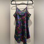 American Vintage VTG 90s 80s Inner Most Black Purple Green Multicolor Floral Slip Cami Mini Dress Photo 10