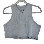 Adidas The Go To Tee Womens Small Gray Sleeveless Crop Cropped Tank Top Athletic Photo 0