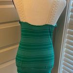 Threads || Green/cream striped tank with lace Photo 3