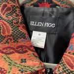 Ellen‎ Fig Womens Medium Multi Color Floral Full Zip Lined Beaded Blazer Jacket Orange Photo 6