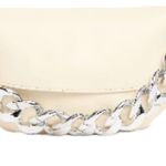 Steve Madden NWT Ruched Chain Flap Faux Leather Belt Bag In Cream Photo 1
