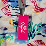 Aryeh  Multicolor Nautical Sailboat Print Split Neck Sleeveless Mini‎ Dress XS Photo 3