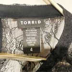 Torrid  WOMEN'S Plus Size 4X SHORT SLEEVE ALL OVER FLORAL LACE TOP BLACK Photo 2