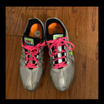 Nike Zoom Rival Md Track/golf Shoes Silver/fluorescent pink & green - Size- 9.5W. Gently Used & excellent condition multi use shoes. None smoking home. Price at as is condition. Don’t like my price please make a reasonable offer. Photo 2