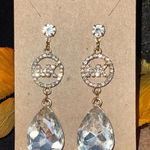 Michael Kors MK Gold and Clear Crystal Earrings Photo 0