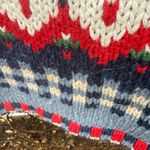 VTG Y2K Heirloom Collectives Mixed Media Patchwork Fair Isle Christmas Cardigan Red Size M Photo 9