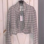 IRO Cropped Silver Tweed Suit Jacket (NEW) Photo 0