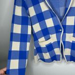  By Anthropologie Plaid Sweater Blue Blazer Size Small Photo 7