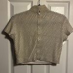 Vintage 1980s VIE by VICTORIA ROYAL Faux Pearl Mock Neck Top Size S White Photo 3