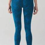 Lululemon Wunder Under Pant III Luon Spray Jacquard Shocking Blue Black Size 4 Photo 9