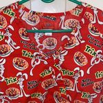Koi Happiness Trix Cereal All Over Print Scrub Top EUC Sz XS Cotton Photo 2