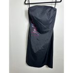 EXPRESS  Strapless Black Floral Detail Mini Dress Size 12 Photo 3