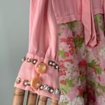 Vintage 60's 70s Handmade Hostess Style Quilted Beaded Maxi Dress Retro Pink Size XL Photo 5