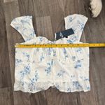 Hollister coquette cottagecore puff sleeve floral pointelle lace top Photo 1