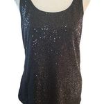 New York And Company New York & Co women's large black sleeveless pullover tank top with sequin Photo 0