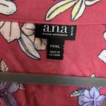 a.n.a  Coral‎ Floral Size PXXL Button Down Shirt Top Long Roll Tab Sleeve Pockets Photo 7