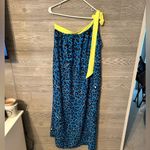 Periwinkle blue cheetah‎ print dress neon one shoulder size medium boutique NWT Photo 2