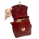 Viola Castelani red ruby leather handbag backpack 548098 made in Italy N… Photo 4