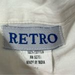 Retro Women’s Size M White Cotton Placket Henley Pocket Front Tunic Shirt Size M Photo 5
