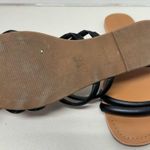 J.Crew Black Faux Leather Strappy Slip On Sandals Womens 10 Slide Beachy Shoes Photo 3