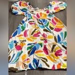 Tabitha Brown for Target‎ Linen Blend Botanical Puff Sleeve Mini Dress Sz XS White Photo 13