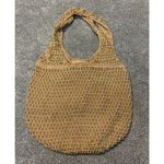 Vintage knitted metal pearl beads handbag Gold Photo 1