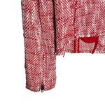 Joie  Collis Tweed Blazer Size Small Zip Front Red White Textured Photo 5