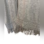Mystree  Light Grey Fringe Trim Open Poncho Photo 4