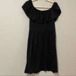 ASOS  Black Ruffled Shoulder Knee Length Dress Womens 14 Whimsigoth Buttons Photo 4