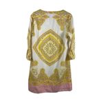 J.Crew Linen Cotton Boho Tunic Dress Size 8 Pink Yellow Paisley Print NWT Photo 1