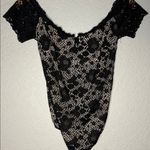Victoria's Secret NEW  Black Lace Bodysuit Short Sleeve Sexy Bra Shelf Medium Photo 1