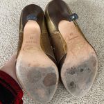 Prada Authentic vintage  sequin leather peep toe mary Jane heels gold Photo 5