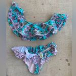 Gianni Bini Flower Power Double Ruffle Bikini Swimsuit Set, Size Medium Photo 0