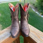 Durango NWT Women's Brown Leather Western Boots Fringe Studs 8M Photo 2