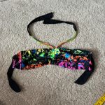 OP Rainbow Splatter Halter Bikini Top Juniors Size Medium / 7 - 9 NO PADDING Photo 0