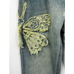 BDG Low-Rise Flare Butterfly Applique Denim Blue Jeans Size 25 Photo 6
