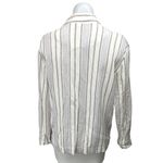 Gentle Fawn Gray White Linen Striped Pinstriped One Button Blazer Coat Jacket S Photo 4