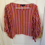 Romeo + Juliet Couture Printed flowy sleeve crop top Photo 0