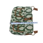 Y2K 90s The Sak Green Floral Canvas Shoulder Bag Brown Faux Leather Trim Purse Photo 9