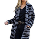 RD Style  Estilo Oversized Zebra Print Open Cardigan Sweater Photo 0