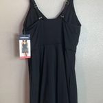 Lands End Tulip Wrap One Piece Swim Dress Black Medium Optional Crossback UPF 50 Photo 8