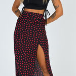 Princess Polly  Black Floral Mabel Midi Skirt Photo 0
