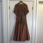 Mac Duggal  Pink Cape Sleeve Beaded Tea Length Drop Waist Dress size 6 C9 Photo 9