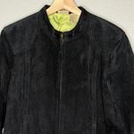 Ruff Hewn VTG Black Suede Moto Jacket Womens XL Zip Front Minimalist Street Edgy Photo 2